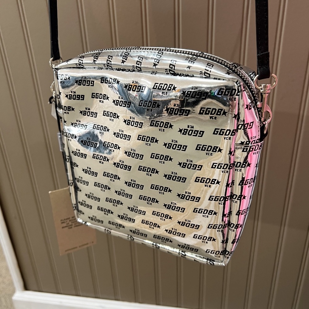 Brand New With Tags Marmalade Embossed Silver Golden Goose Bag